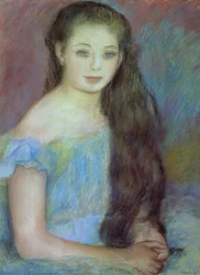 Porträt eines jungen Mädchens mit blauen Augen, 1887